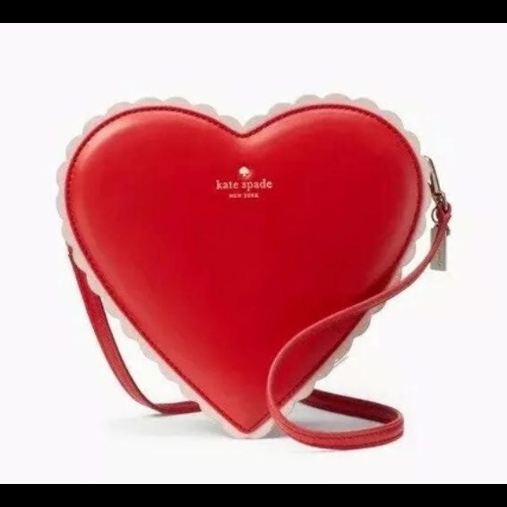 Kate Spade NY Red Leather Crossbody Heart Bag NWT